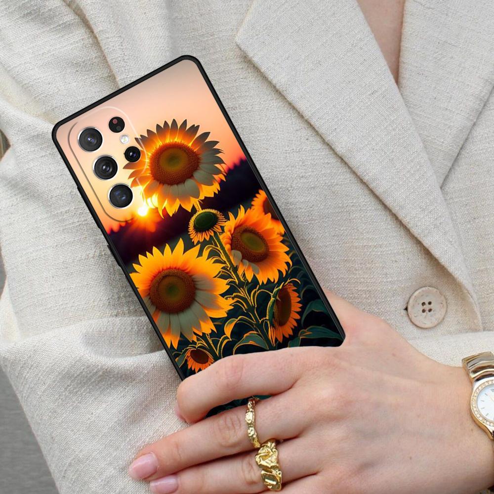 Beauty Yellow Sunflower Cell Phone Case for Samsung Galaxy S26 Ultra S25 S24 S23 S22 S21 S20 Note10 Cover