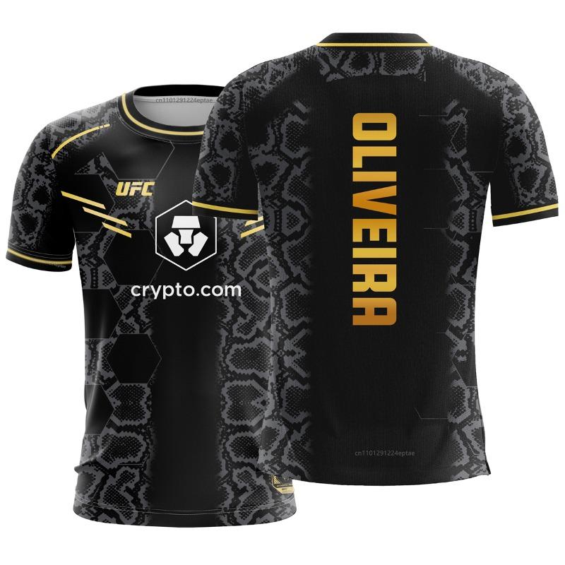 UFC MMA Oliveira Magliette Artista Marziale Misto Brasiliano Maglia Campione Fight Night Uomo Estiva Maschile Palestra Traspiranti Magliette Top