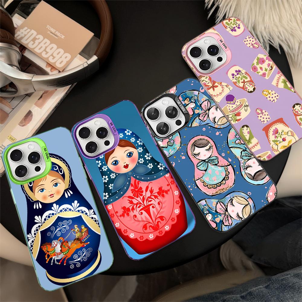 Russian Dolls Matryoshka Cute Phone Case For IPhone 16 15 14 13 12 11 Pro Max X XR XSMAX 8 7 Plus Matte Shockproof Back Cover