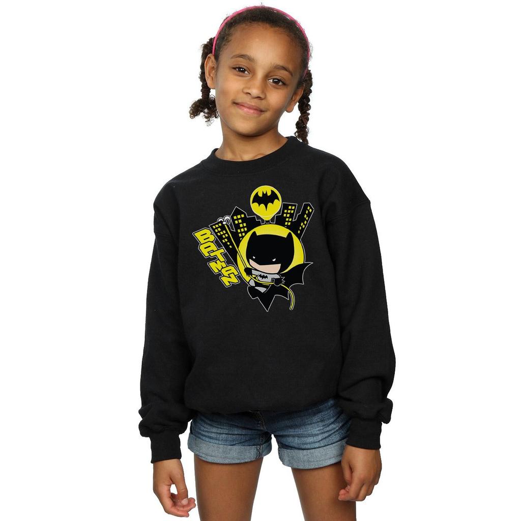 DC Comics Girls Chibi Batman Swinging Sweatshirt