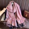 Winter Thick Warm Jacquard Scarf Outdoor Women Travel Retro Paisley Cashmere Tassel Shawl Neck Wrap Pashmina Muslim Hijab