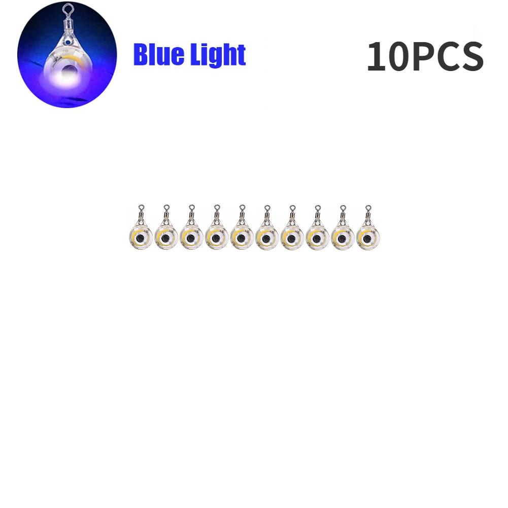 10-200pcs Mini Fishing Lure Light LED Deep Drop Underwater Eye Shape Squid Fish Bait Luminous Lure for Attracting Fish