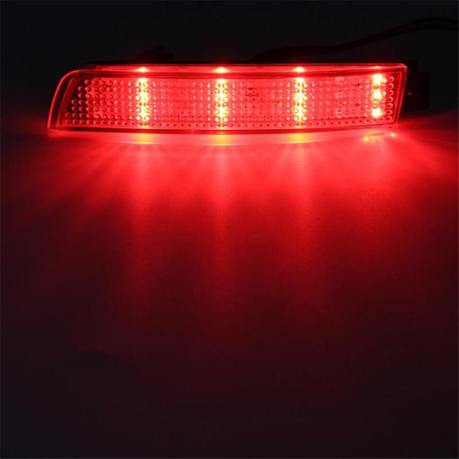 2X LED Bumper Reflector Red Lens Tail Brake Light Lamp For Nissan Juke//Infiniti