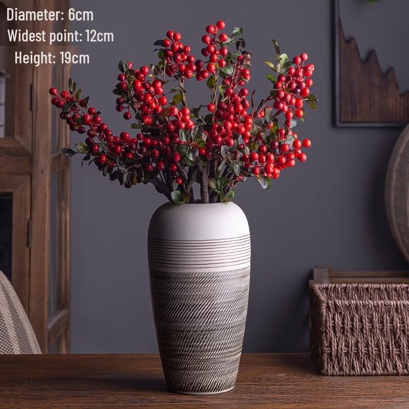 Retro Carved Ceramic Vase & Planter Set