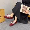 Fashion Square Head Retro Lace Designed Casual Shallow Mouth Single Shoes for Women 2025 Autumn New Elegant Comfortable Mary Jane Shoes