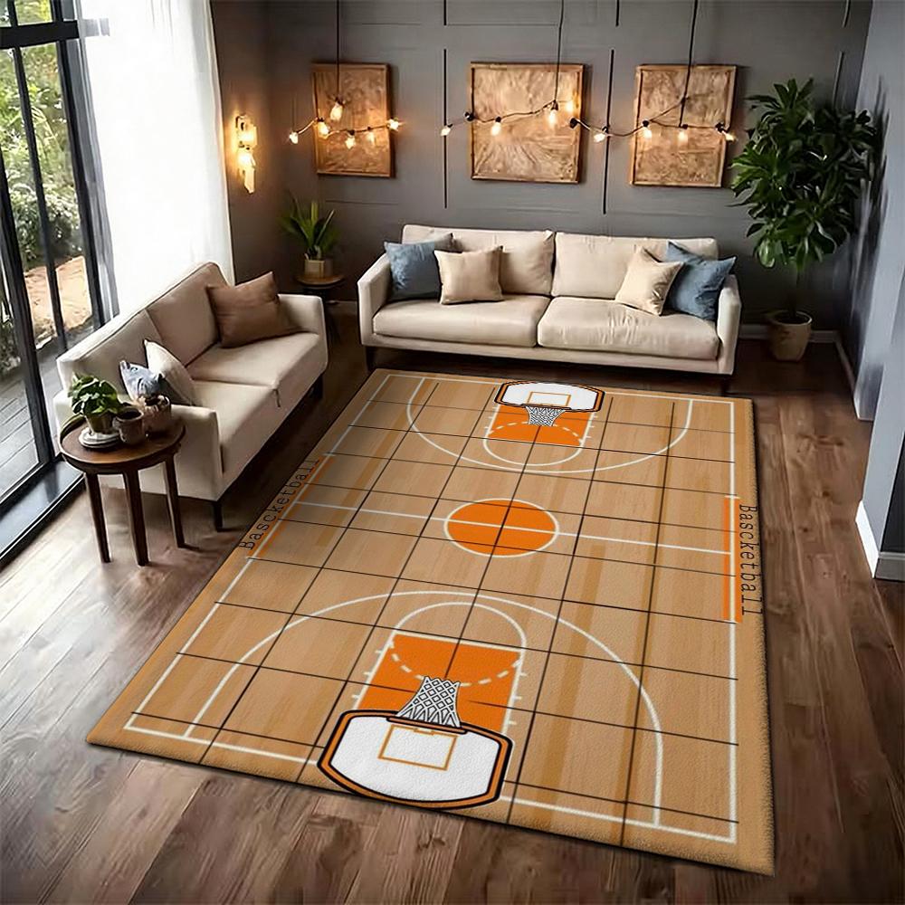 Basketball Court Rectangular Rug Allseason Carpet For Gaming Room Study Living Room Home Party Decor Christmas Gift