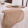 Round Boho Placemat Handwoven Heat Insulation Placemat Rustic Table Protector Mat for Home Farmhouse Weddings Baby Showers