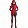 Movie Cosplay Costume Women's Red And Black Punk-style Jumpsuit With Cool 3d Digital Print Patterns For Halloween Costumes