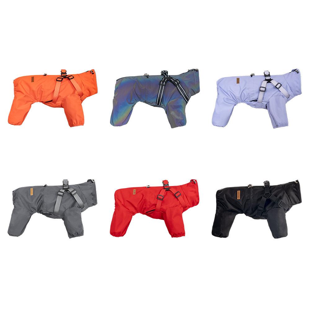 Impermeable para Cachorros de Cuatro Patas para Perros Pequeños y Medianos Se Puede Remolcar Impermeable para Perros Ropa Impermeable para Mascotas Protección Reflectante para Exteriores