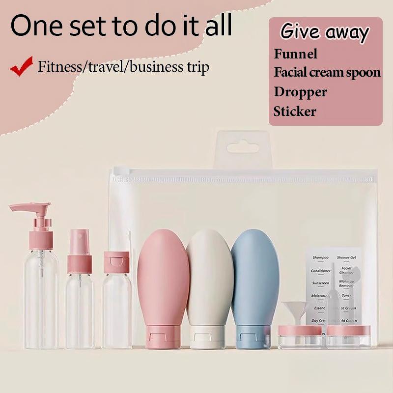 11In1 Set Travel Bottles Travel Size Containers Cosmetic Skincare Liquid Toiletries Bottle