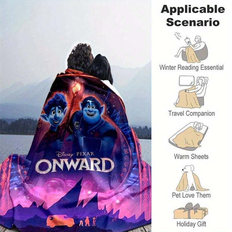 1pc, Disney Pixar Onward Movie Poster Print Blanket Perfect for Couches, Beds, Cars, Beaches, Gifts