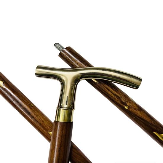 93,98 cm Designer-Gehstock aus Messing, Gehstock aus Holz, Gehstock im viktorianischen Stil, klassischer Gehstock, hochwertiger dreiteiliger Gehstock