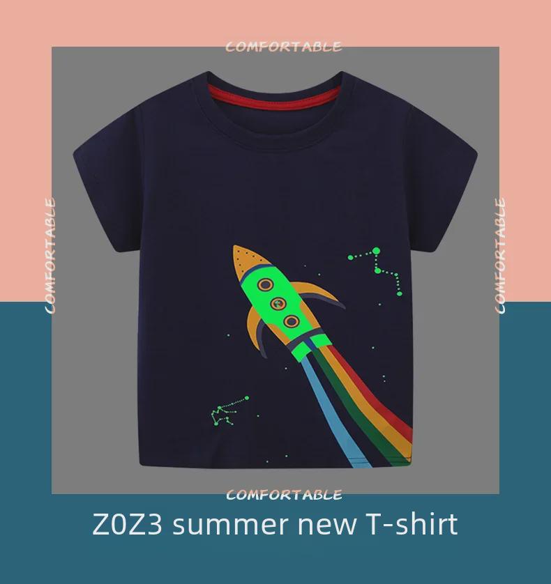 2023 Summer Boys' Cartoon Round Neck Short Sleeve T-shirt - European & American Style