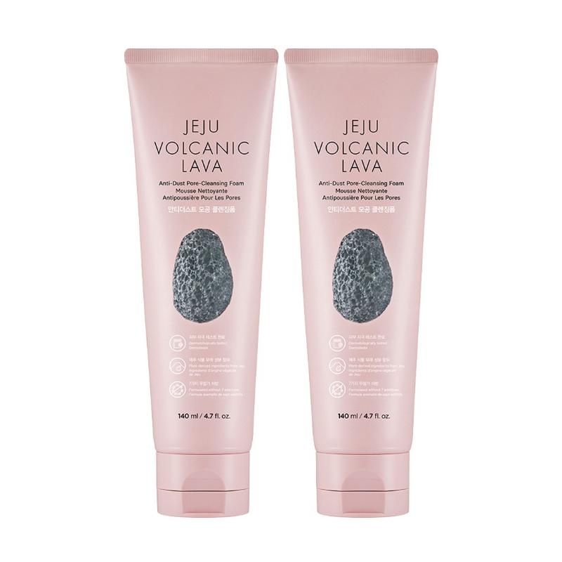 

[THE FACE SHOP] Jeju Volcanic Lava Anti-Dust Pore Cleansing Foam (140ml x 2pcs) - Deep Pore Detox & Fine Dust Relief
