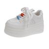 Platform White Shoes Women's Spring and Summer New Small Height Increase Muffin Versatile Casual Sports Board Shoes