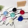 Simple Rose Flower Neckband Choker Necklace Jewelry Women Clavicle Chain Necklace Temperament Long Lace up Neck Chain