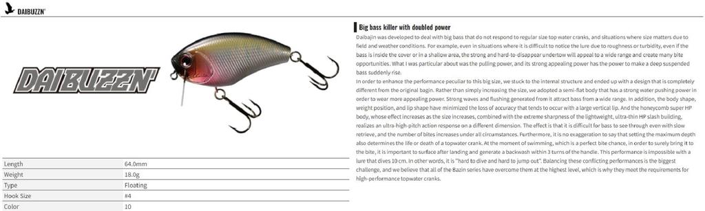 OSP DaiBuzzn 64 mm 18 grammi Esche Galleggianti H-23 (5151)