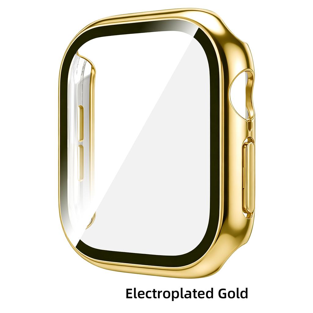 Gehärtetes Glas PC-Hülle für Apple Watch 12 46mm 42mm Harter Stoßfänger Displayschutz Abdeckung für Iwatch Serie 12 Schalen Zubehör 7