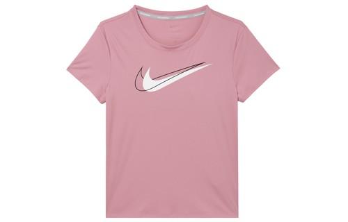 Nike Logo Print Round Neck Quick-Dry Short Sleeve T-Shirt M розовый