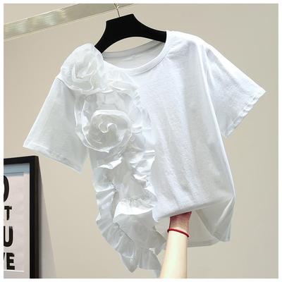 Women's Summer Short Sleeve Top Floral Loose Casual Short Sleeve