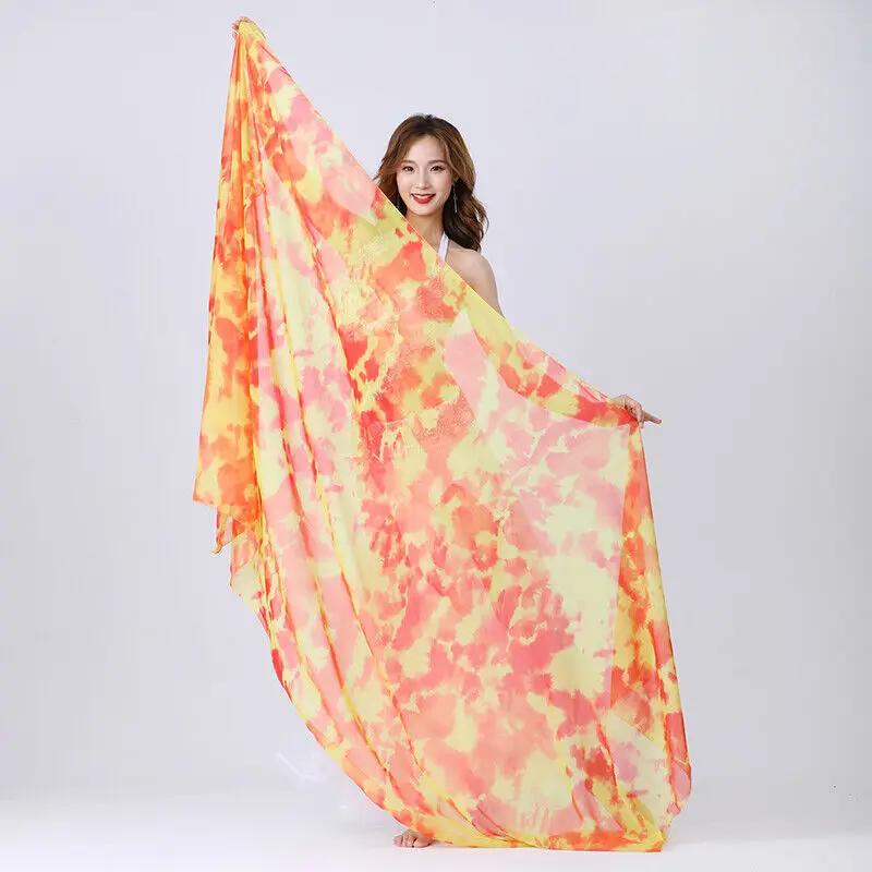 Bellydance Faux Silk Women Scarf Shawl Dance performance Stage Dyed Color Veil DIY Fabric Sewing Craft Clothing Supplies