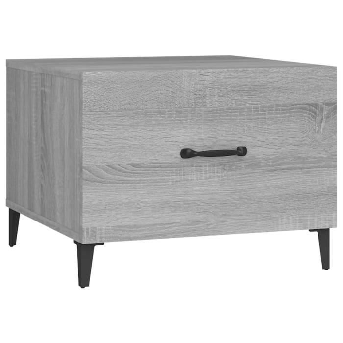VidaXL Table basse avec pieds en métal Sonoma gris 50x50x40 cm 817539