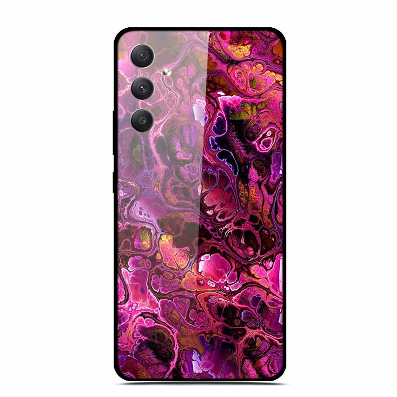 Tempered Glass Cases For Samsung M35 5G Case GalaxyM35 Painted Hard Back Fundas for Samsung Galaxy M35 5G Back Cover Protection