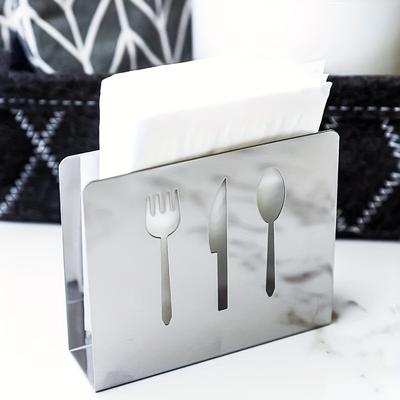 1pc Square Stainless Steel Paper Towel Holder, Can Be Used As Countertop Paper Towel Holder, Kitchen, Bedroom, Bathroom