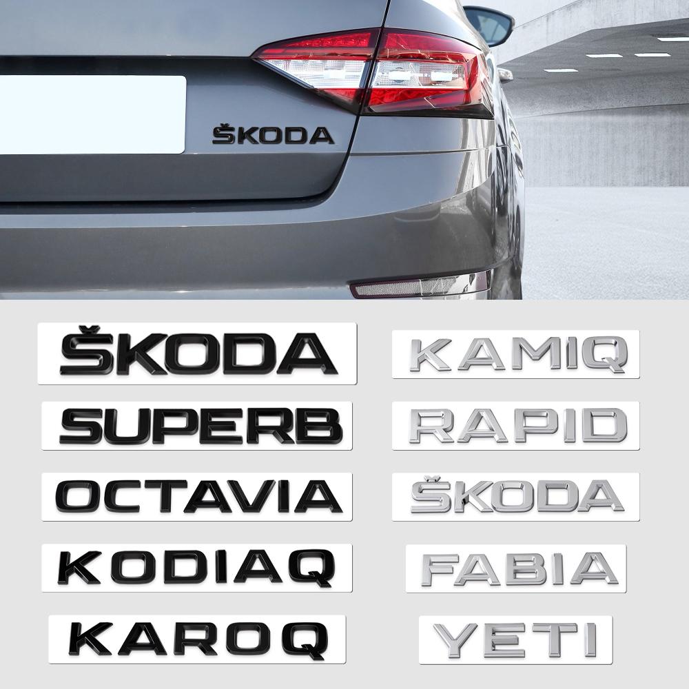 ZDVK6 Car Styling Emblem Body Trunk Sticker Decal Exterior Accessories For Skoda Fabia Kamiq Karoq Kodiaq Octavia Rapid Superb YETI