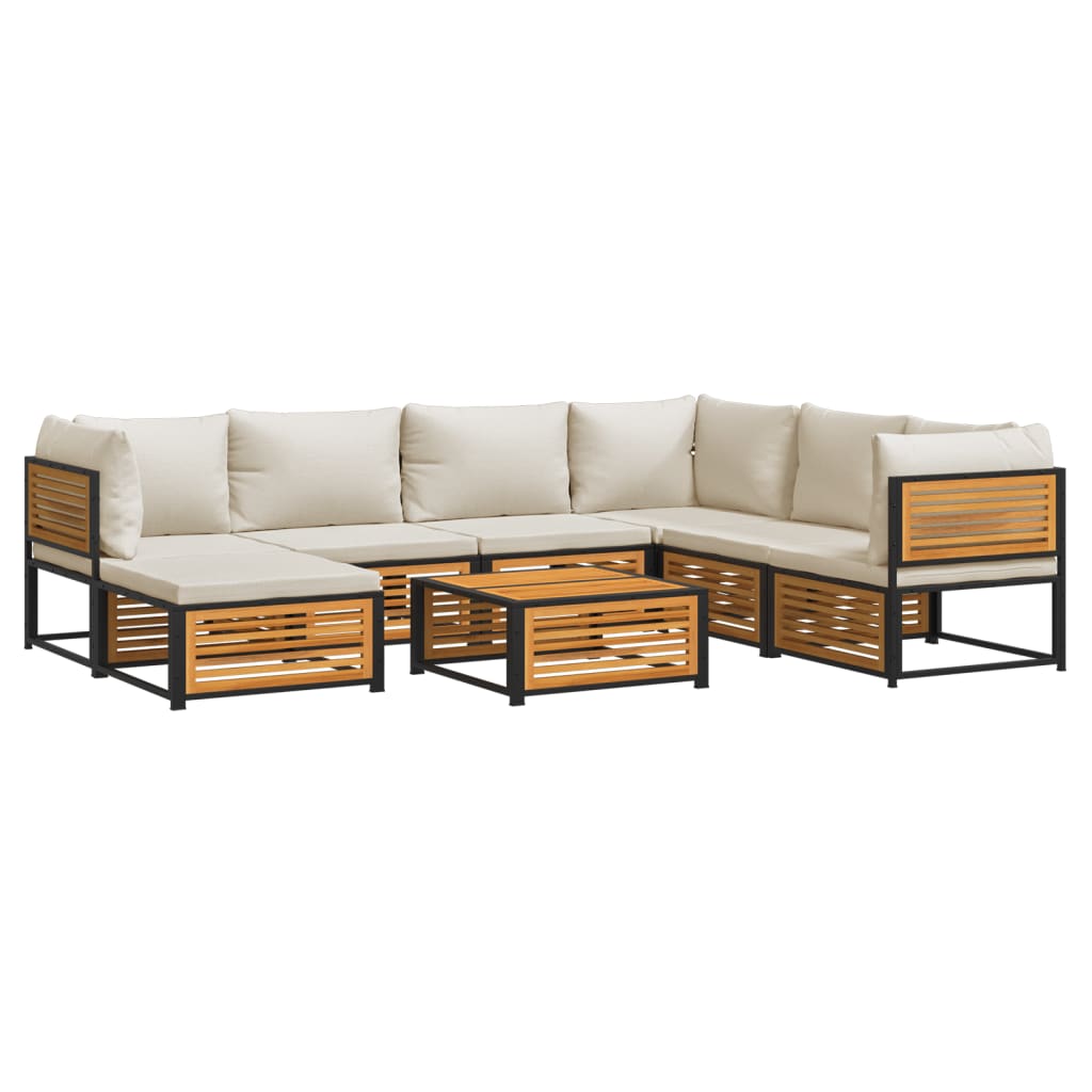 8 Piece Garden Sofa Set with Cushions Solid Acacia Wood