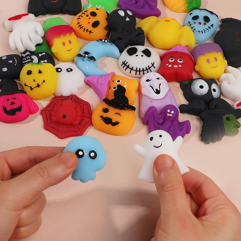 10/20/30Pcs Halloween Squishy Toys Cute Pumpkin Ghost Halloweens Treats Gift Goodie Bag Filler Party Supplies for Kids Boy Girl
