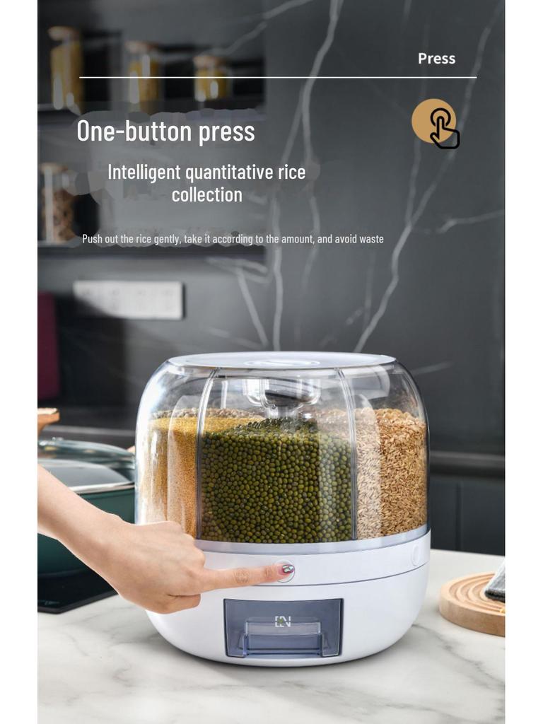 2024 Rotating Rice Storage Cylinder: Insect-Proof, Moisture-Proof, Sealed Grain Box for Home