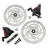 RIDEREVER Flat Mount Mechanical Disc Brake Set 160mm Black X RD2321 MCX-2 Dual-piston W/ Rotors, Red,