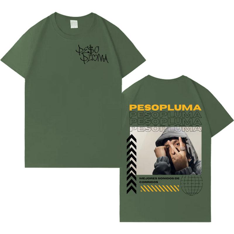 Singer Peso Pluma Hip Hop Graphics High Quality Tshrits Mens Casual T Shirt Oversized Short Sleeves Crewneck Cozy Clothes Unisex