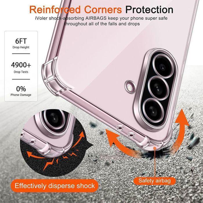 Coque de Protection - BOOLING - pour Samsung Galaxy A56 - Anti-Rayure - Antichoc - Transparent - avec 2 Verres Trempés