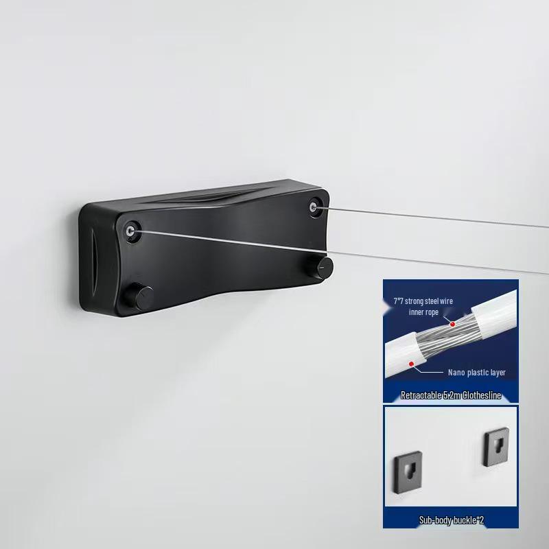 Invisible Retractable Clothesline: Wall-Mounted Stainless Steel Rope Rack for Indoor Drying