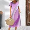 Abiti con Stampa Digitale 3D Donna Estate Manica Corta Scollo O Casual Ampio Vestito