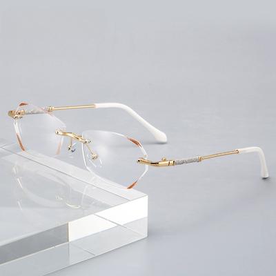 Luksusowe damskie okulary na krótkowzroczność bez oprawek z diamentowo szlifowanymi szkłami, okulary z powłoką antyrefleksyjną blokującą niebieskie światło, okulary korekcyjne, dioptrie od -1.0 do -4.0