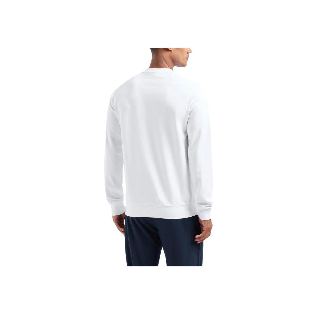 Emporio Armani EA7 FW24 Letter Number Logo Print Crew Neck Long Sleeve Sweatshirt Men sweatshirt White 6DPM60-PJVRZ-1100