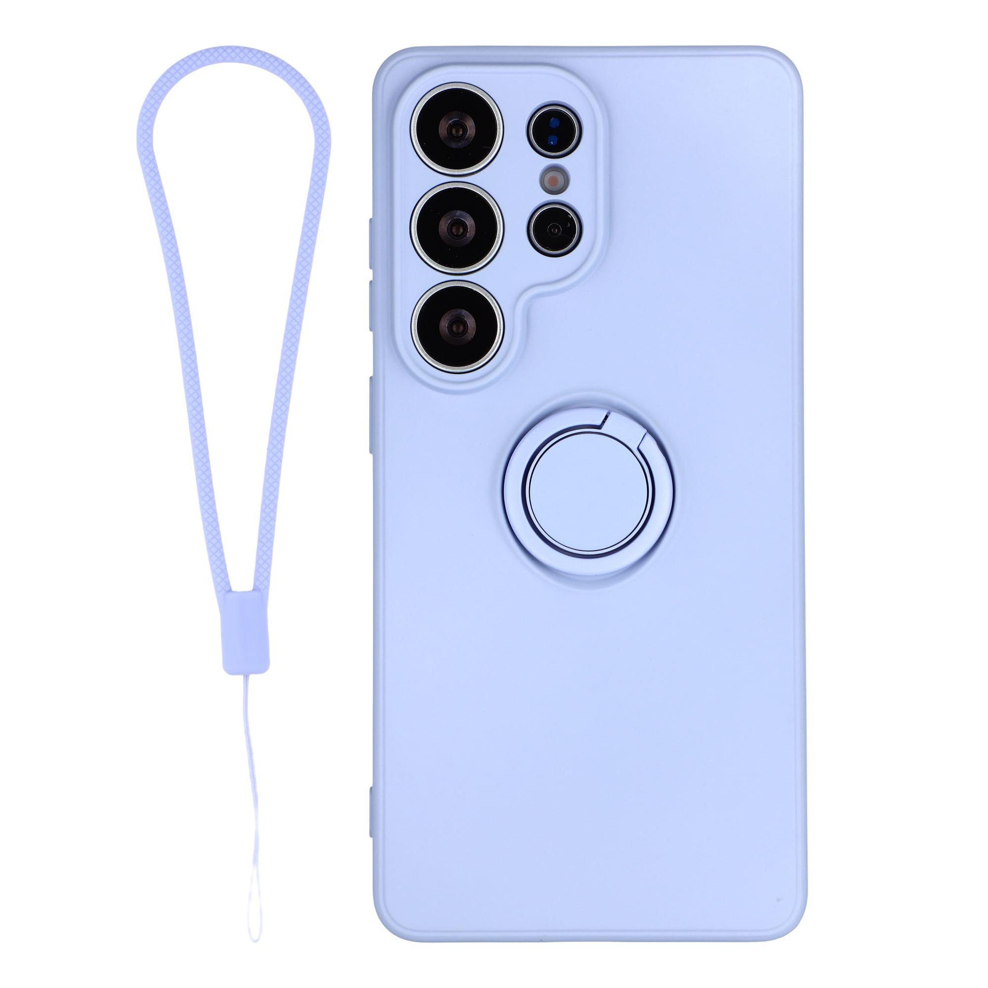 

For Samsung Galaxy S26 Ultra Silicone Case with Strap Ring Kickstand Phone Cover
