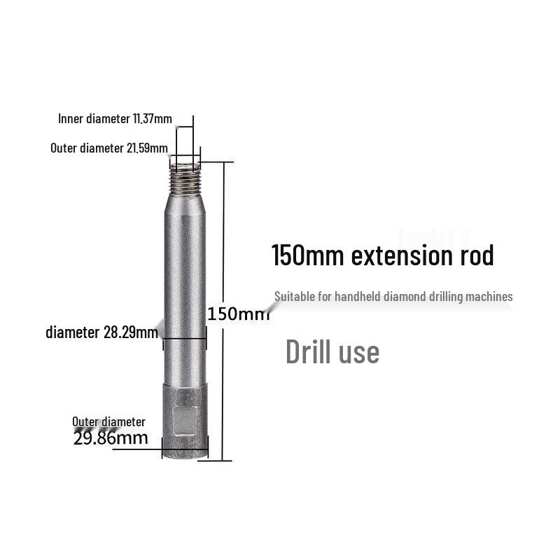 Tungsten Steel Diamond Core Drill with Threaded Handheld Design and Extended Connecting Rod