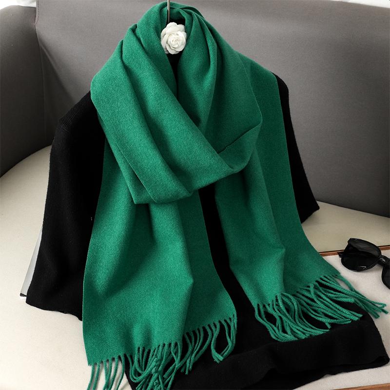 Nytt 62 farger Vinterskjerf for kvinner Langt Varmt Kasjmirskjerf Hijab Ensfarget Dame Sjal Wrap Kvinnelig Pashmina Bandana Hodeskjerf