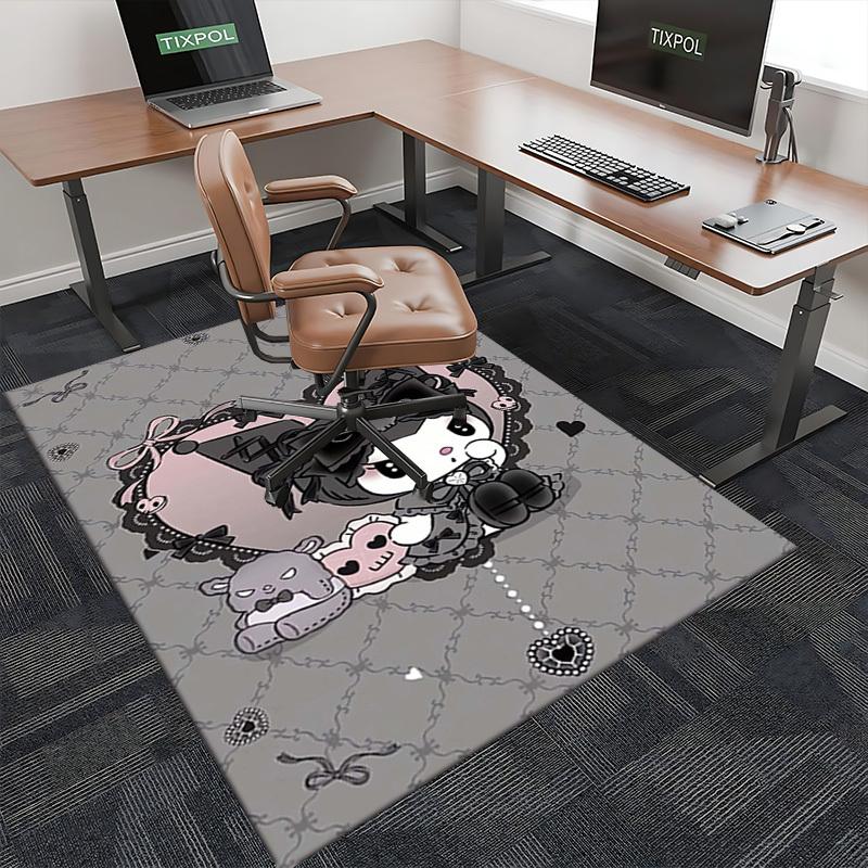 Anime Cartoon Design Office Chair Mat Non-Slip Carpet for Home Decor, Living Room, Bedroom, Game Room, Dormitory - Seasonal Gift Suitable for All Seas