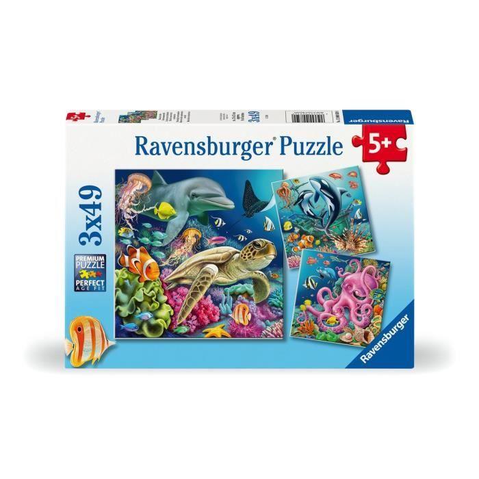Puzzle - Ravensburger - Betoverende onderwaterwereld - 3 x 49 pièces - Pour enfants de 3 ans et plus