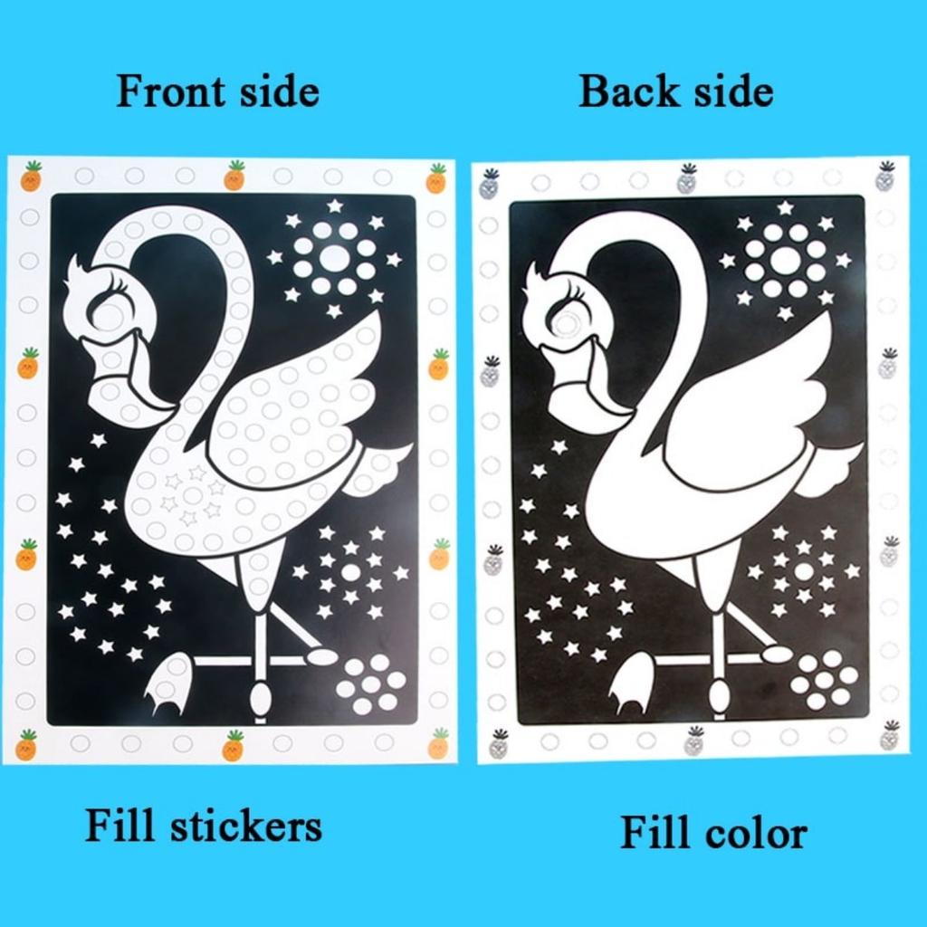 10 Sheets/Lot Funny Puzzle Dot Stickers For Kids Cute Cartoon Animal Drawing Mosaic Sticker Children Early Educational Patience Training Toys