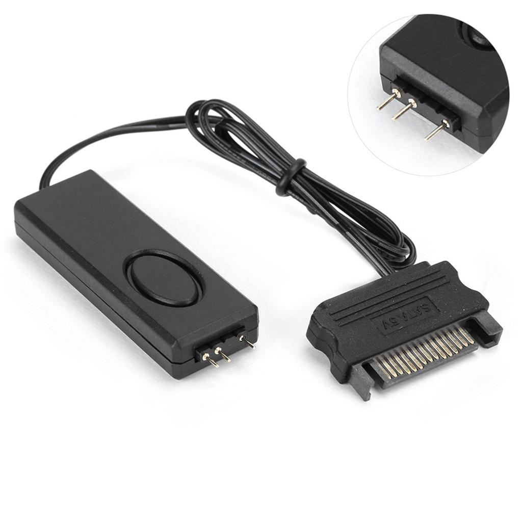 RF Remote Control Fan Light Controller PC Accessories 5V Symphony ARGB Black SATA‑Pin(Black )