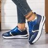 Casual Golden Splicing Lace Up Sneakers Women  Autumn Comfort Sole Sports Shoes Plus Size 43 Breathable Tennis Shoes Female
