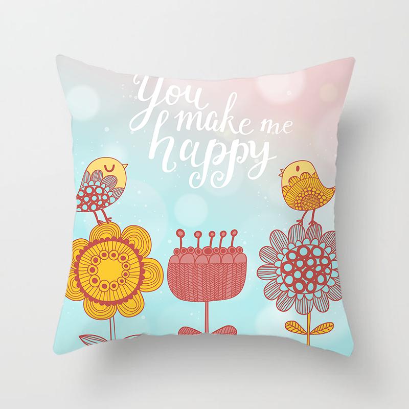 Love Tree Square Pillowcase Car Sofa Office Chair Pillowcase Simple Home Decor Ornaments