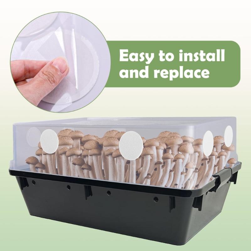 Reusable 24PCS Mushroom Growing Filter Pads 2mm Thick Cotton Materials Monotub Substrate Mycelium Airflow Optimization