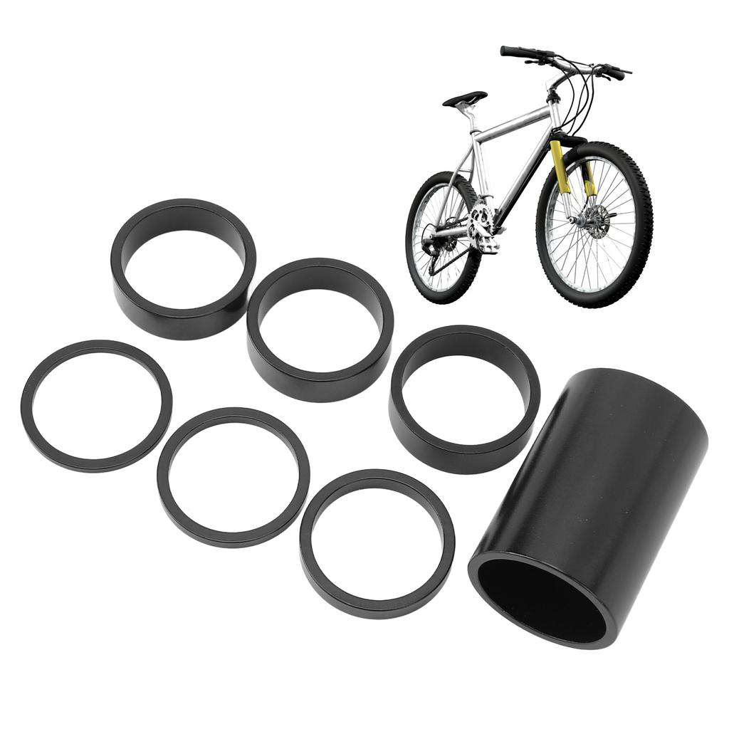 7pcs Aluminum Alloy Bicycle Headset Spacer for 28.6mm Forks 2mm 3mm 5mm 10mm 50mm Bicycle Front Fork Stem Spacers Kit